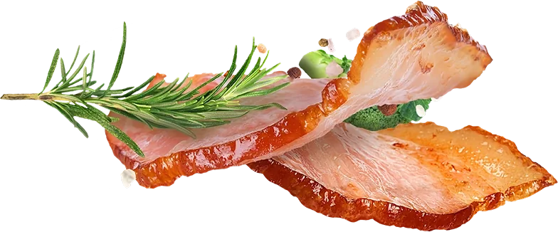 Piatto con pancetta croccante e rosmarino